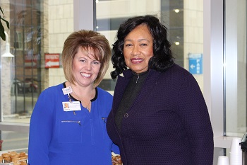 Jennifer Thamer and Pontiac Mayor Deirdre Waterman