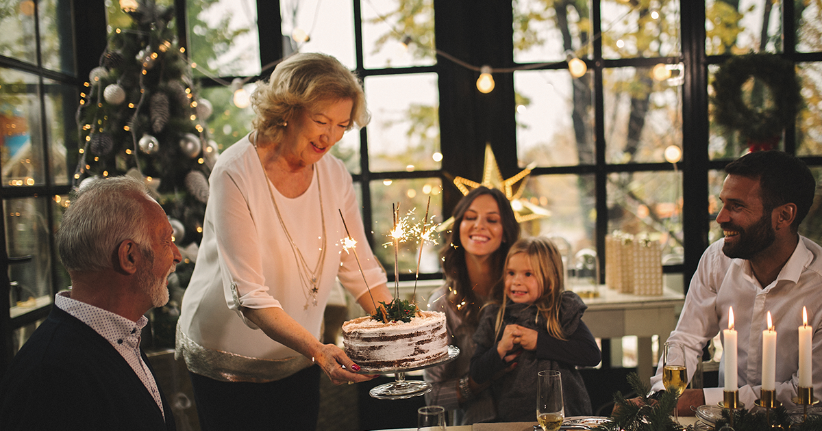 family celebrates holidays