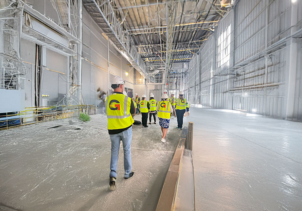 Group walking through more of the facility.