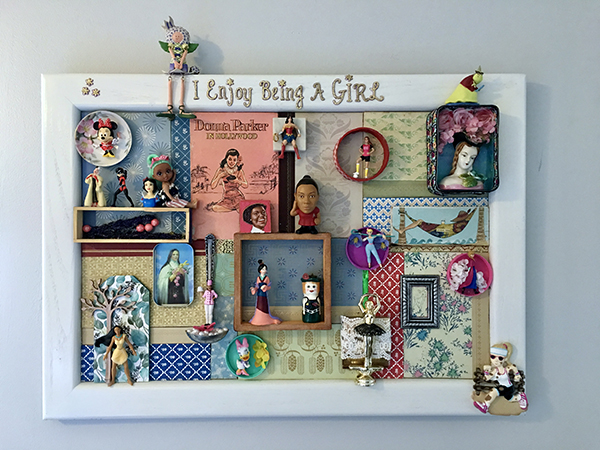 "I Enjoy Being a Girl," mixed media art by Catherine Davids, Healing Through Art participant