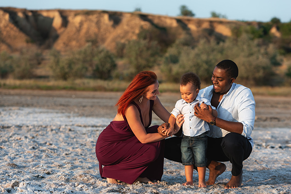 Family Having Fun on Beach