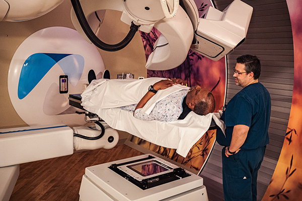 William Johnson receiving proton therapy treatments at McLaren Proton Therapy Center.