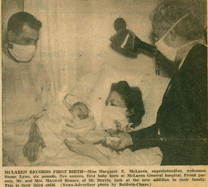first baby at McLaren General Hospital