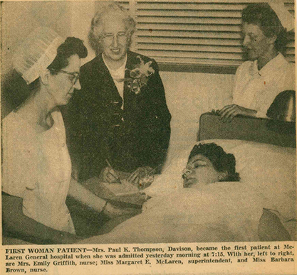Margaret McLaren and first female patient
