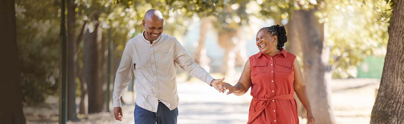 Happy Couple walking