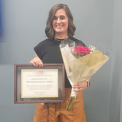 Christina Zimmerman, RN, Named McLaren Greater Lansing’s 2023 Nurse Excellence Award Winner