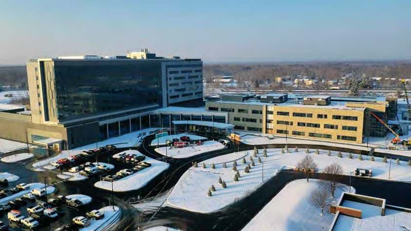 aerial of new hospital campus