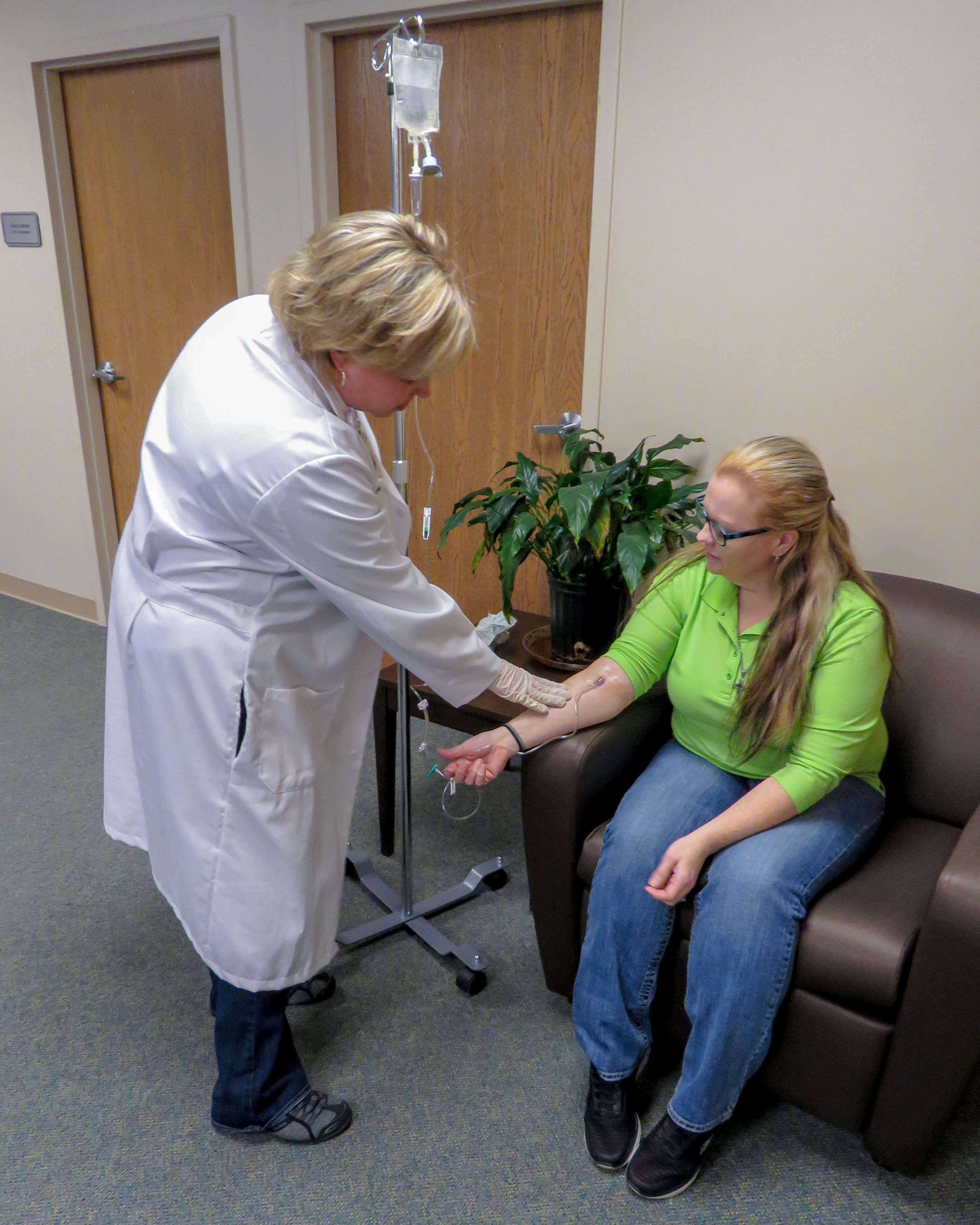 Patient receiving Radicava infusion at home