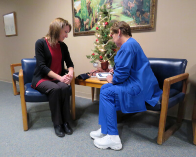 Lori Johnson with patient