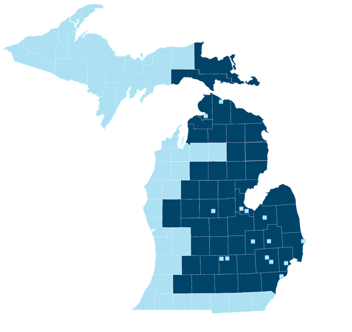 McLaren Health Management Group Palliative care coverage area