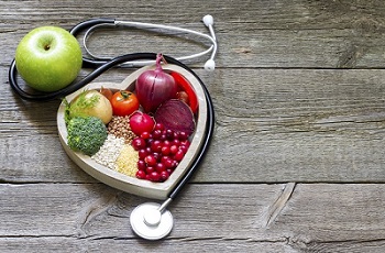 Fruit on heart shaped plate