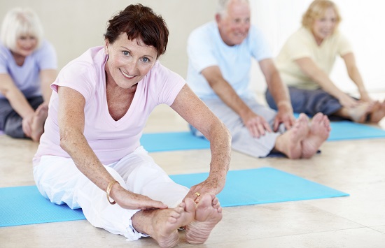 Woman in yoga class