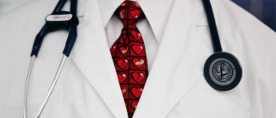 Doctor coat with heart tie