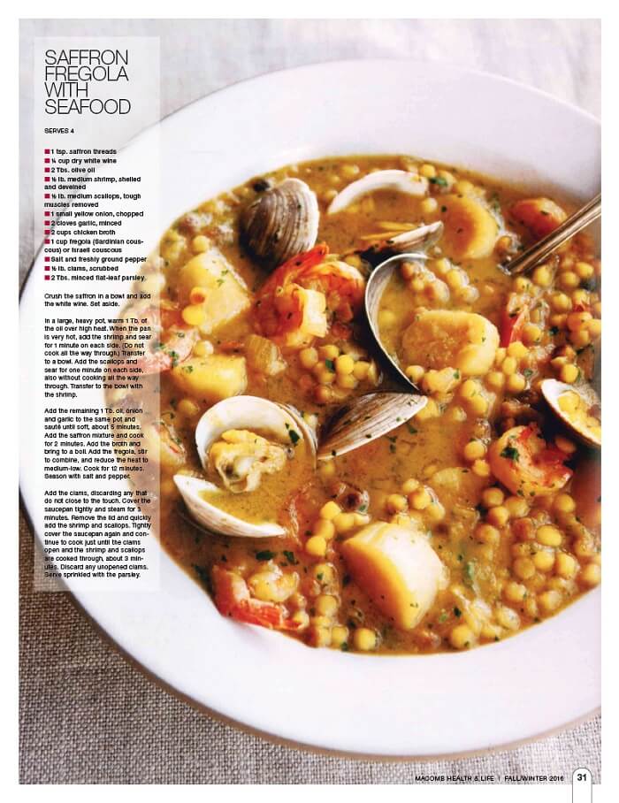 Saffron Fregola with Seafood