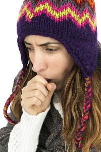 Woman coughing