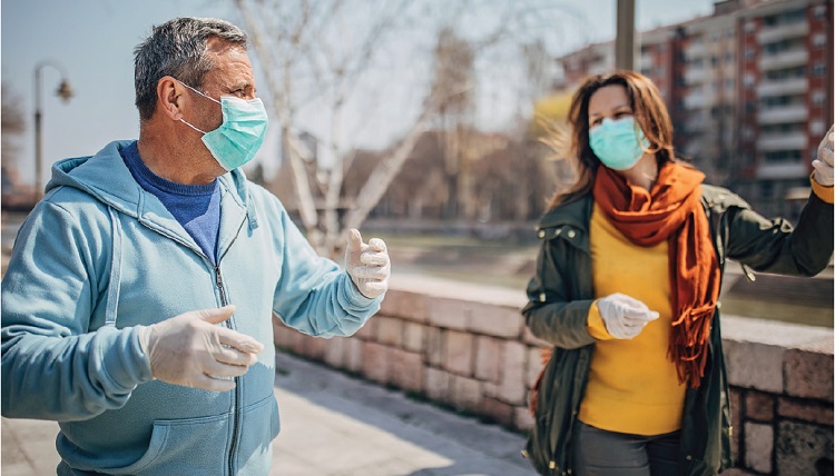 social distancing wearing masks