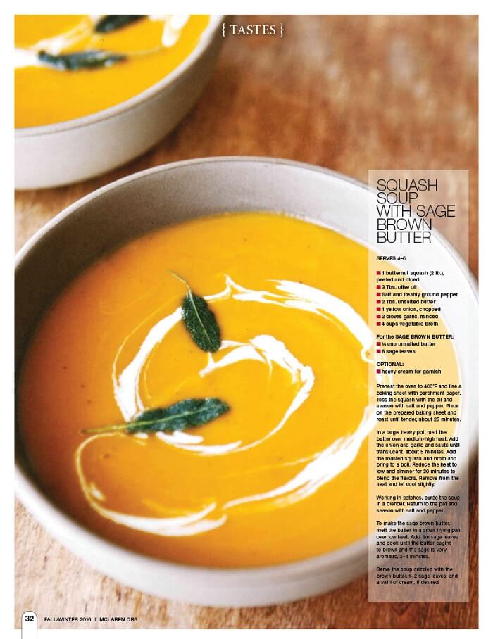 Squash Soup with Sage Brown Butter