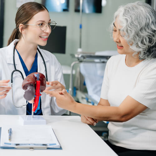 Doctor explaining heart condition to patient