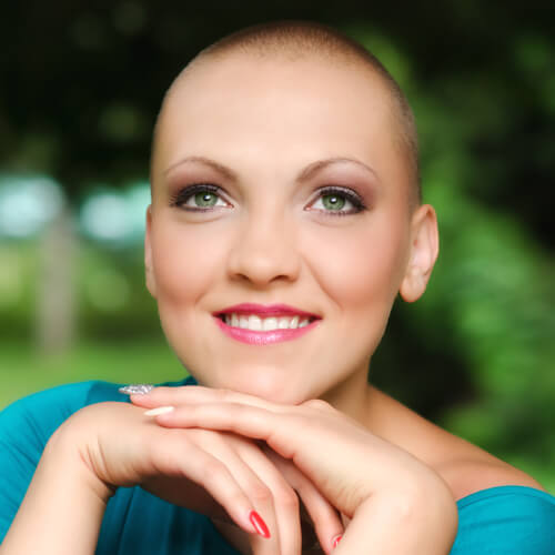 beautiful woman with no hair