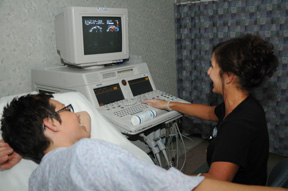 patient having echocardiogram