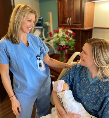 mom with baby and nurse