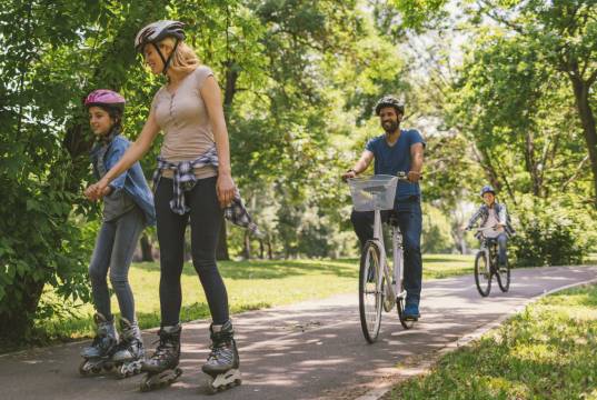 family skating