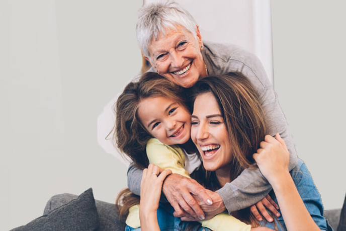two women and young girl