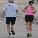 Man and woman jogging