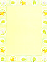 sample baby paper animal border on pale yellow