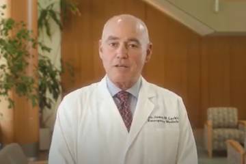 Dr. James Larkin congratulates McLaren Macomb opening new emergency room in Mt. Clemens, MI