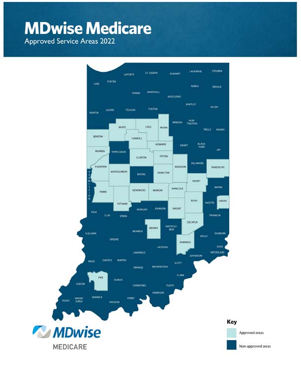 map of Indiana area coverage