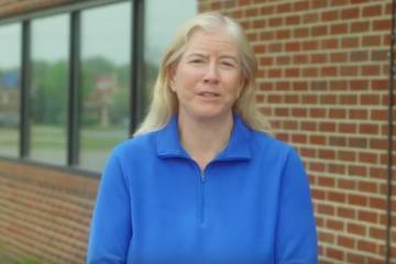 Candice Miller, Macomb County Public Works Commissioner, congratulates McLaren Macomb opening new trauma center in Mt. Clemens, MI