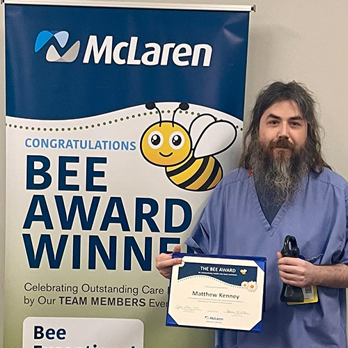 Matthew Kenney Honored with the McLaren Greater Lansing’s BEE Award