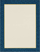 white paper with blue border