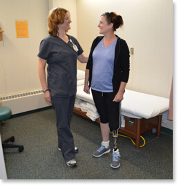 Rehab patient and therapist